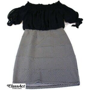 Enfocus Studio Women Dress  Blue Mesh Sleeve  Short Sleeve NWT Sz 6